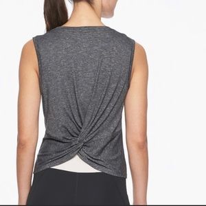 ATHLETA Twist Back Muscle Tank Top Dark Gray D7